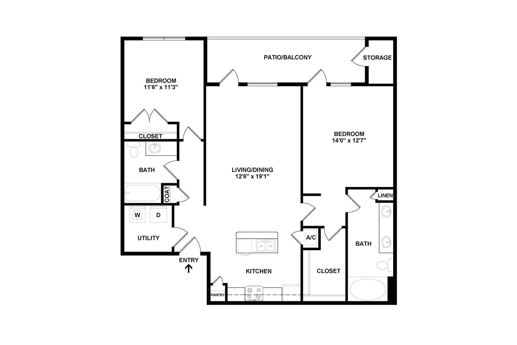 B1A floor plan - Madison at Westinghouse Apartments in Georgetown, TX