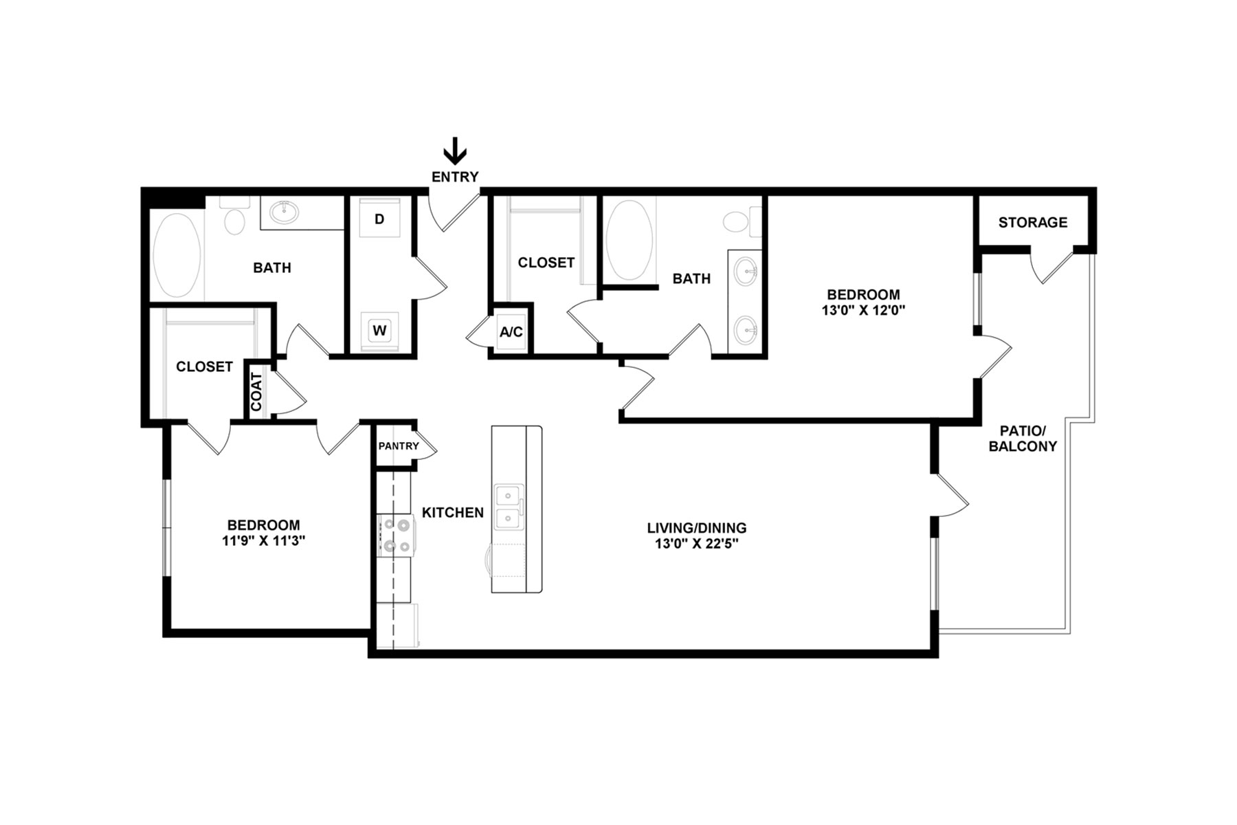 B2 floor plan - Madison at Westinghouse Apartments in Georgetown, TX